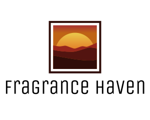 Desert Sunset Scenery logo design