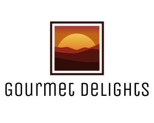 Desert Sunset Scenery logo design