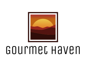 Desert Sunset Scenery logo design