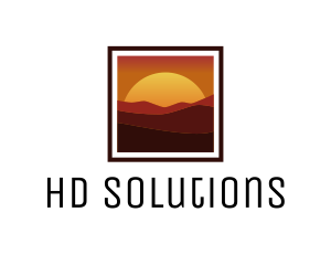 Desert Sunset Scenery logo design