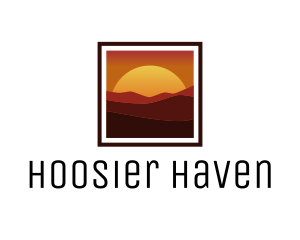 Desert Sunset Scenery logo design