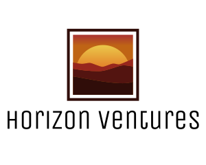 Desert Sunset Scenery logo design