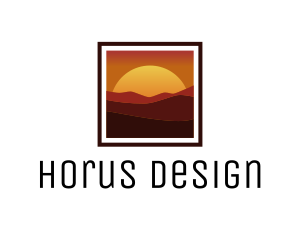 Desert Sunset Scenery logo design