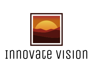 Desert Sunset Scenery logo design