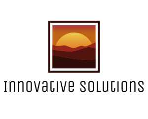 Desert Sunset Scenery logo design