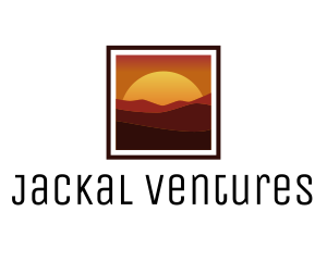 Desert Sunset Scenery logo design