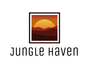 Desert Sunset Scenery logo design