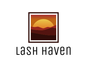 Desert Sunset Scenery logo design