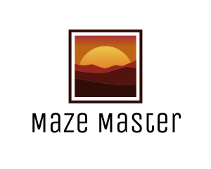 Desert Sunset Scenery logo design