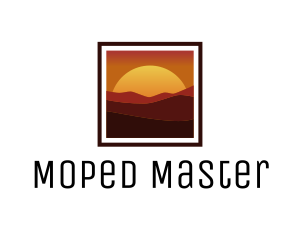 Desert Sunset Scenery logo design