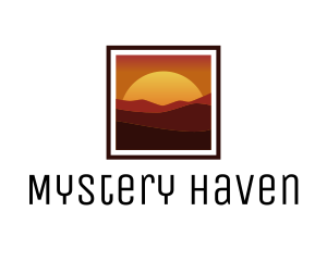 Desert Sunset Scenery logo design