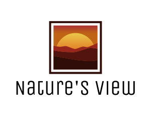 Scenic - Desert Sunset Scenery logo design