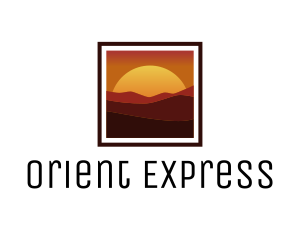 Desert Sunset Scenery logo design