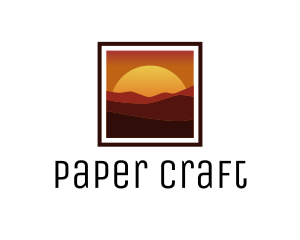 Desert Sunset Scenery logo design