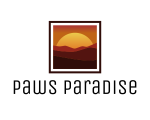 Desert Sunset Scenery logo design