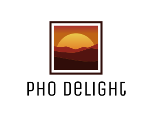 Desert Sunset Scenery logo design