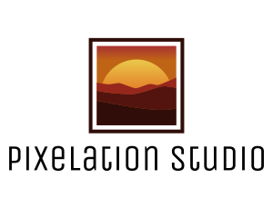 Desert Sunset Scenery logo design