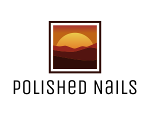 Desert Sunset Scenery logo design