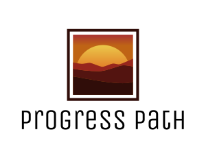 Desert Sunset Scenery logo design