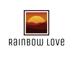 Desert Sunset Scenery logo design