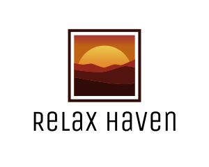 Desert Sunset Scenery logo design