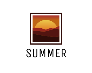 Desert Sunset Scenery logo design