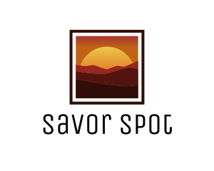 Desert Sunset Scenery logo design