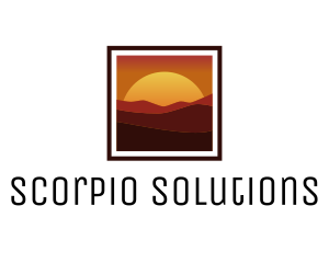 Desert Sunset Scenery logo design