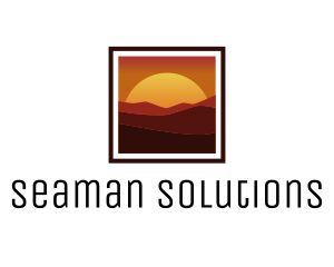 Desert Sunset Scenery logo design