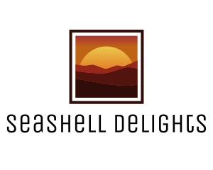 Desert Sunset Scenery logo design