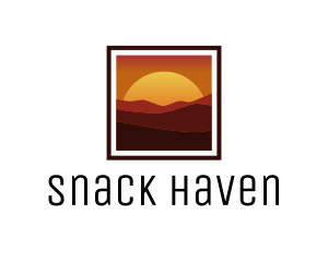 Desert Sunset Scenery logo design