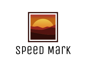 Desert Sunset Scenery logo design