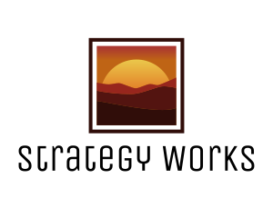 Desert Sunset Scenery logo design