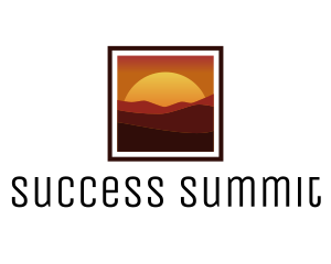 Desert Sunset Scenery logo design