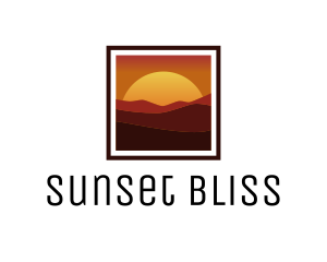 Sunset - Desert Sunset Scenery logo design