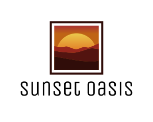 Desert Sunset Scenery logo design