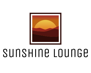 Desert Sunset Scenery logo design