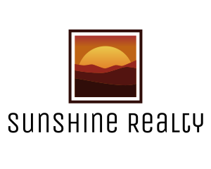 Desert Sunset Scenery logo design