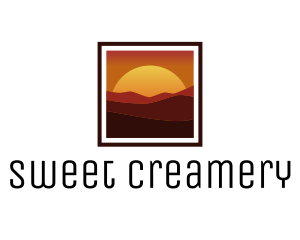 Desert Sunset Scenery logo design