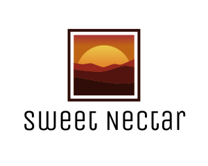 Desert Sunset Scenery logo design