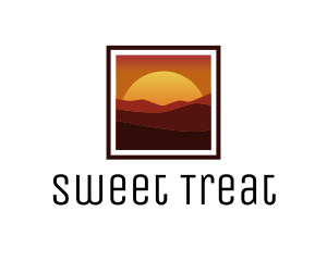 Desert Sunset Scenery logo design