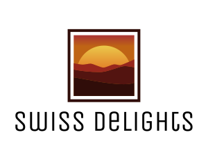 Desert Sunset Scenery logo design