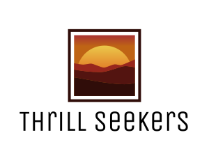 Desert Sunset Scenery logo design