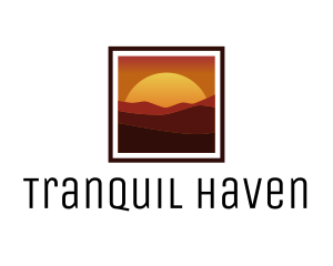 Peaceful - Desert Sunset Scenery logo design
