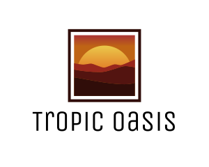 Desert Sunset Scenery logo design