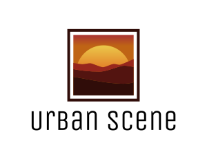 Scene - Desert Sunset Scenery logo design