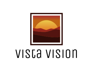 View - Desert Sunset Scenery logo design