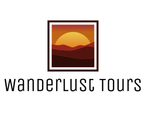 Desert Sunset Scenery logo design