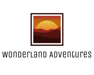 Desert Sunset Scenery logo design