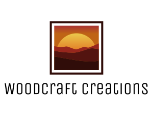 Desert Sunset Scenery logo design